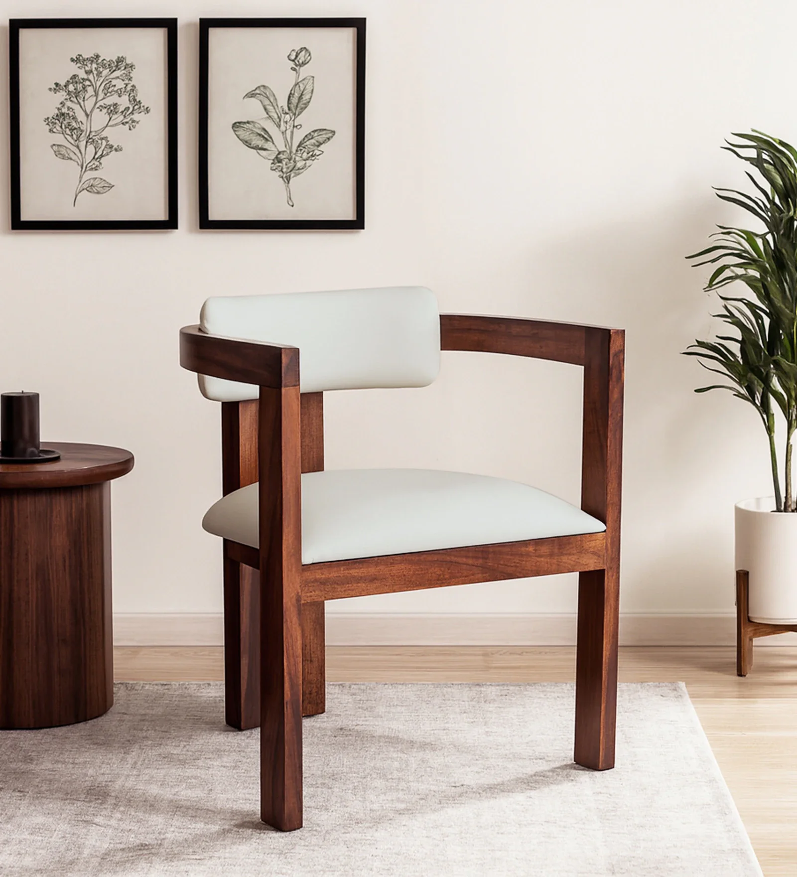 Meppel Sheesham Wood Arm chair In Provincial Teak Finish