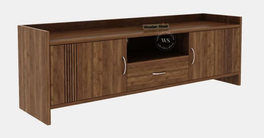 Sahira Engineered Wood Floor Rested Tv Unit (Columbian Walnut Finish)