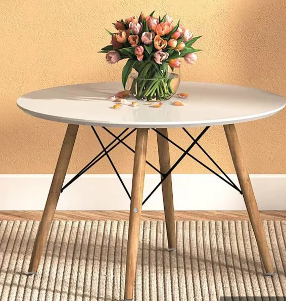 Ormond Round Solid Wood Coffee Table In White Finish