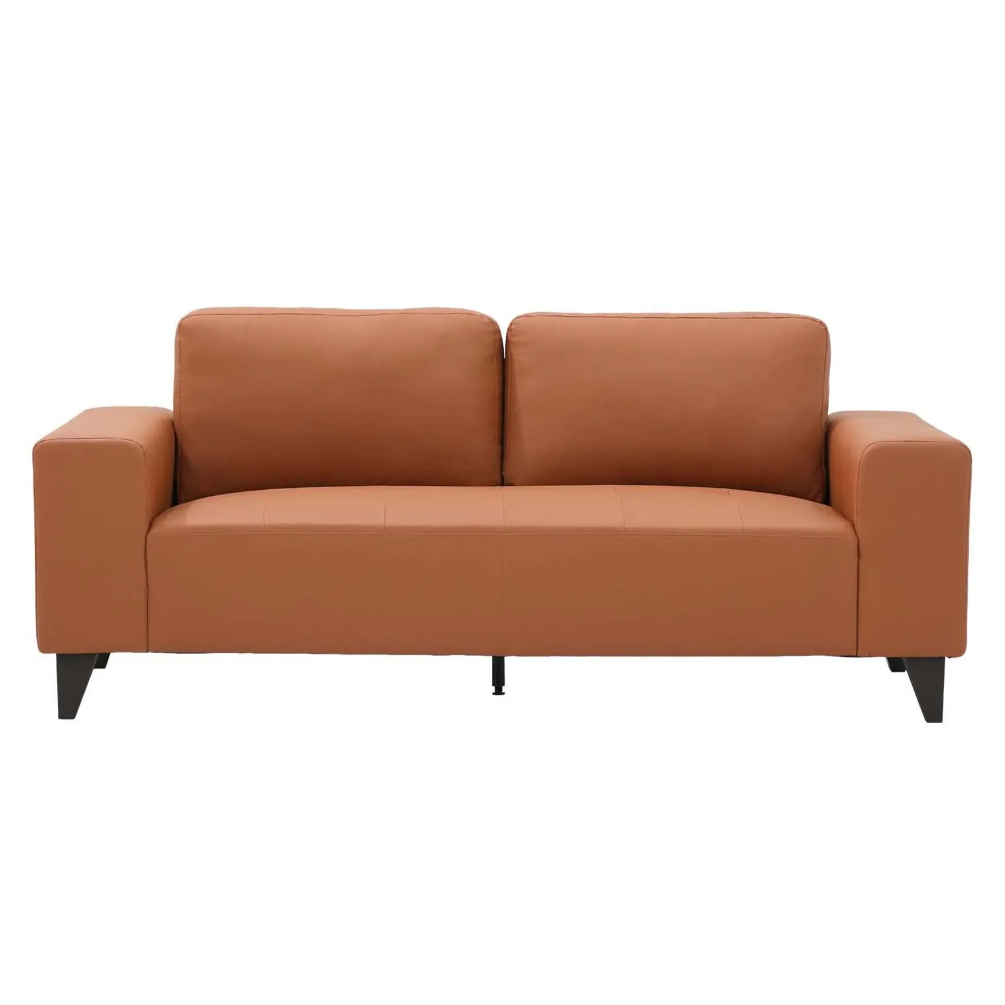 Dona Leatherette 3 Seater Sofa In Brown Color