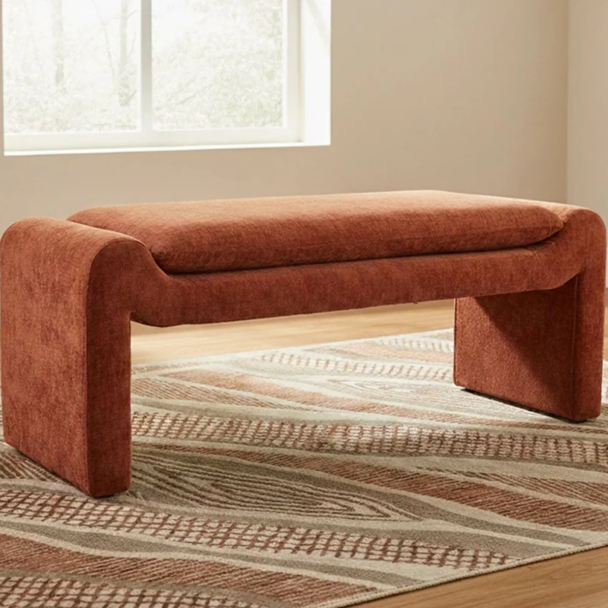 Wembley Cotton Bench Two seater - Light Brown