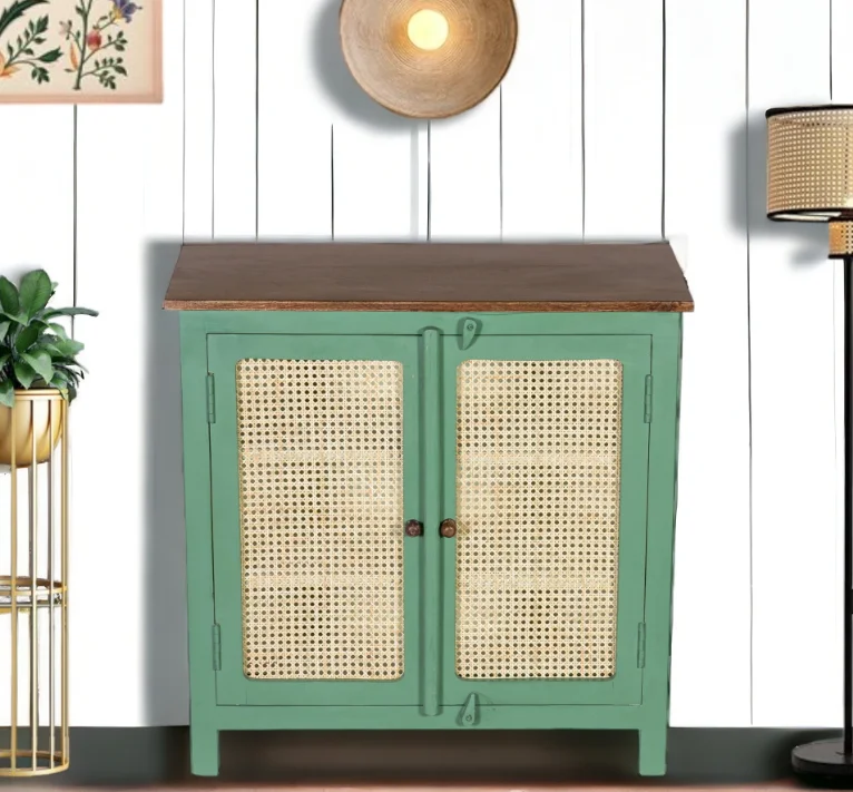Madrid Crockery Cabinet with Cane Doors