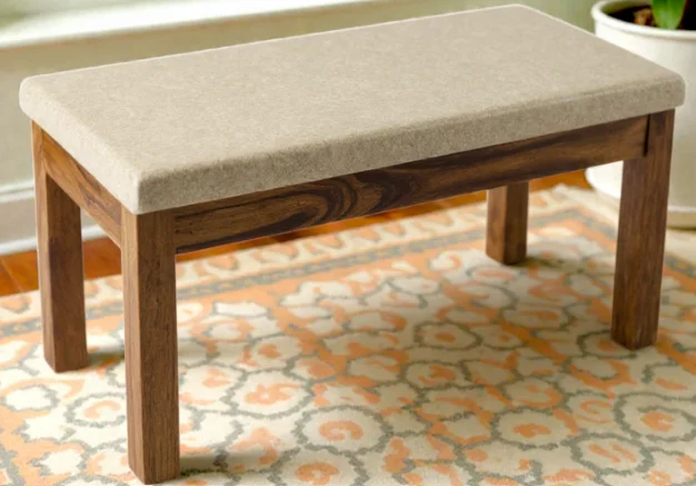 Maati Sheesham Wood Accent 2 Seater Bench In Jute Beige