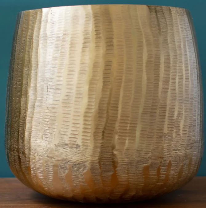 Gold toned Textured Handcrafted Planter Large