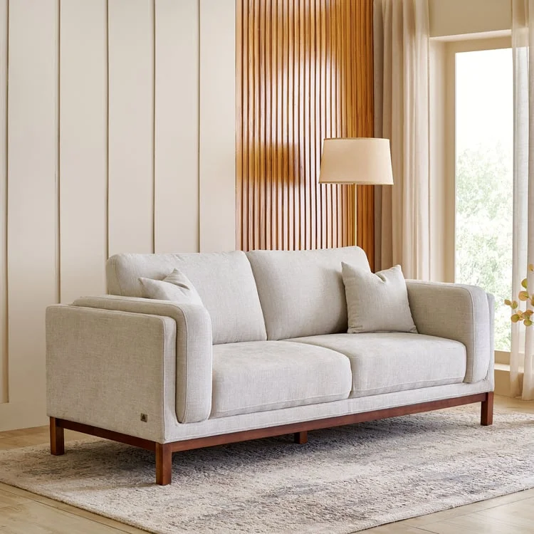 Lansbury NXT Fabric 3-Seater Sofa with Cushions - Beige
