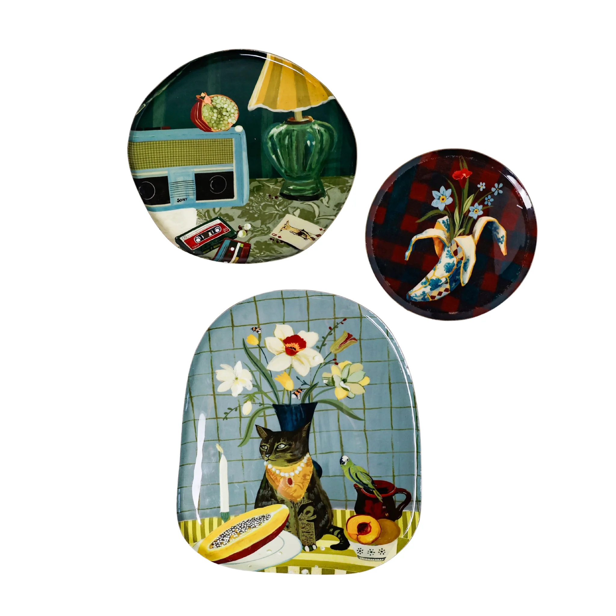 The Odd Trio Metal Wall Plates - Set of 3