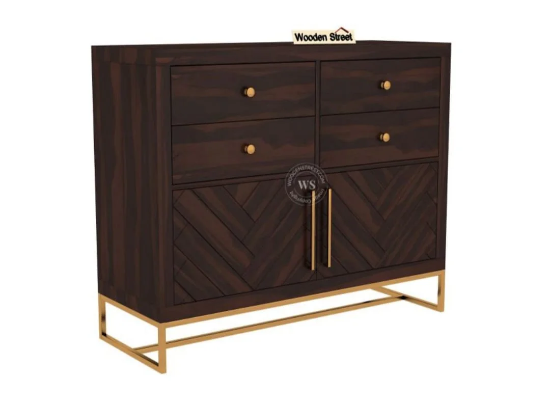 Jett 4-Drawer Wooden Chest Of Drawers (Walnut Finish)