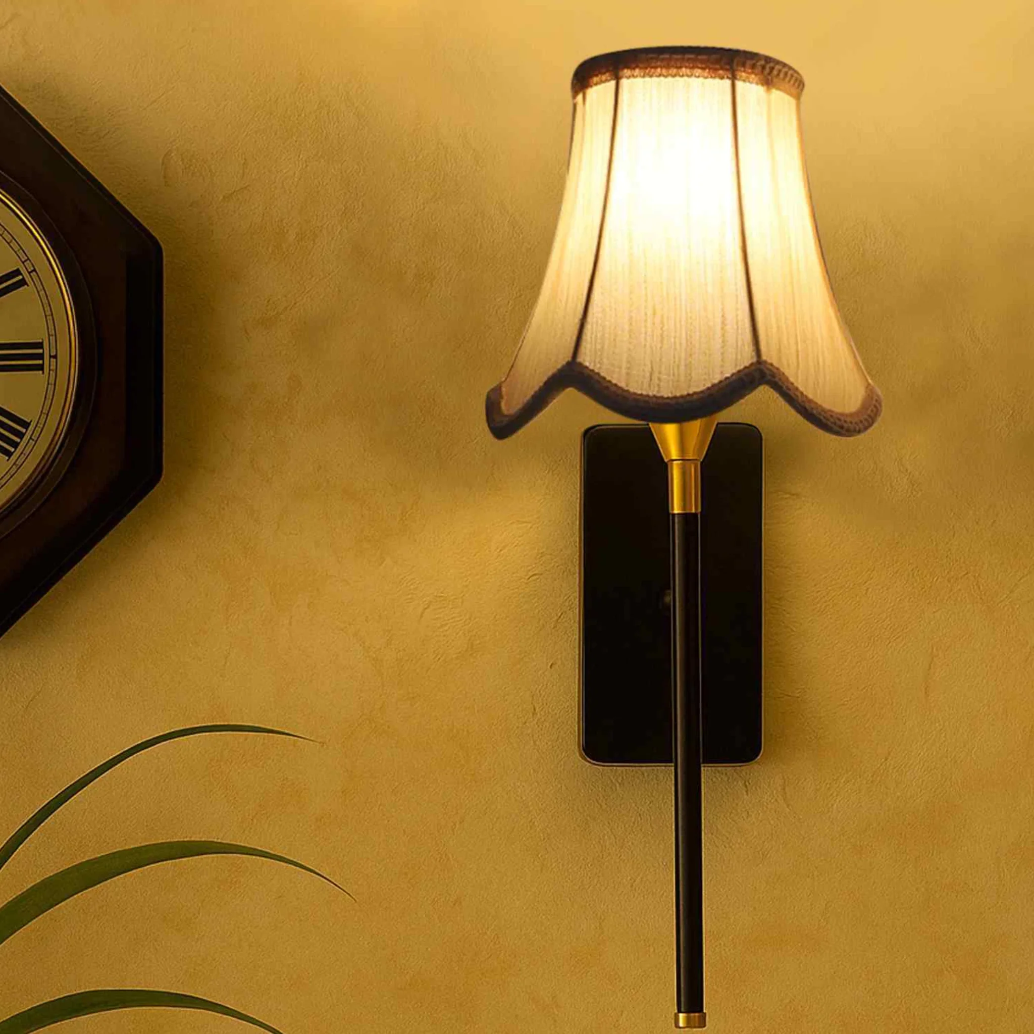 Vintage Cone/Drum Shade 6 Inch Wall Light Old-World Charm Lighting-(off-white)