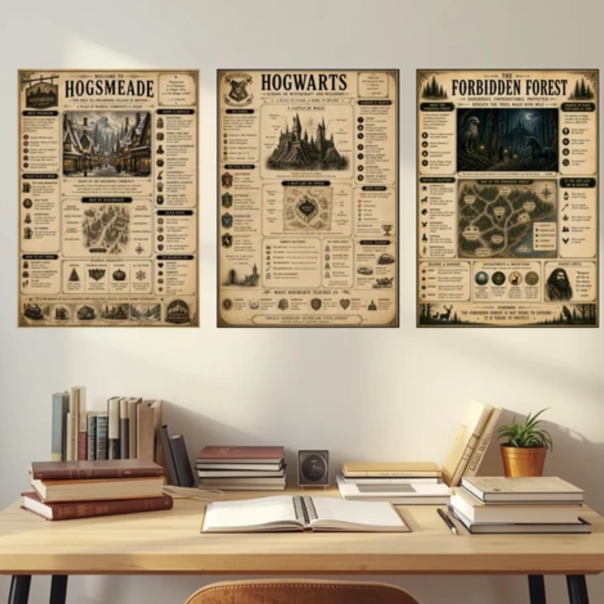 Harry Potter Dark Academia Posters - Set of 3 (13 x 19 inch each) (select from menu)