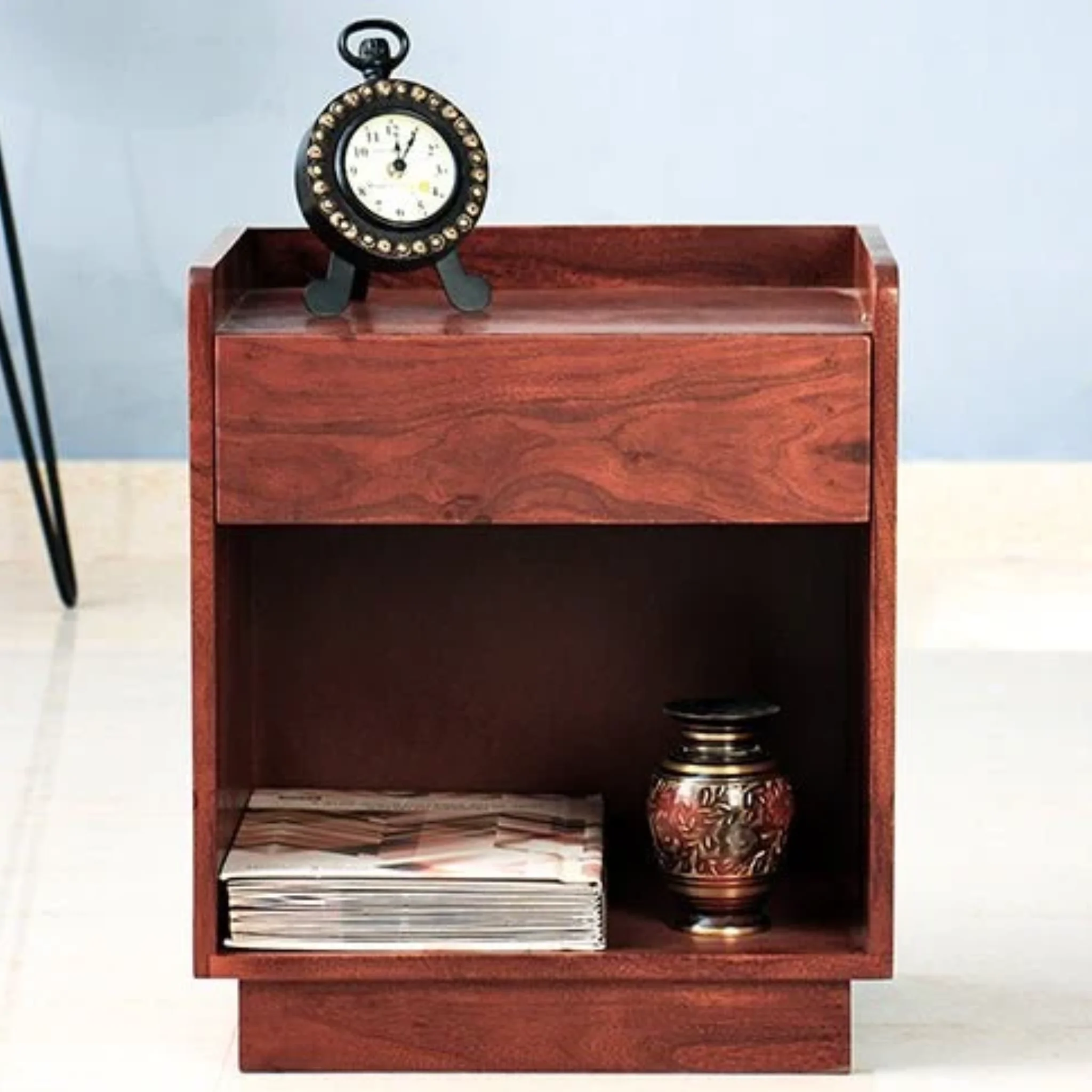 Conakry One Drawer Bedside Table - Maple Finish