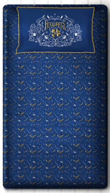 Harry Potter Hogwarts Print 250 TC Single Bedsheet with 1 Pillow Cover