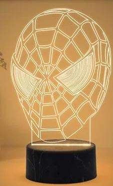 3D Illusion Spiderman LED Nightlight with Warm White Light & On/Off Touch Button | Birthday Gift for Marvel Fans | Kids Room Decor Lamp | Gift for Avengers Lovers