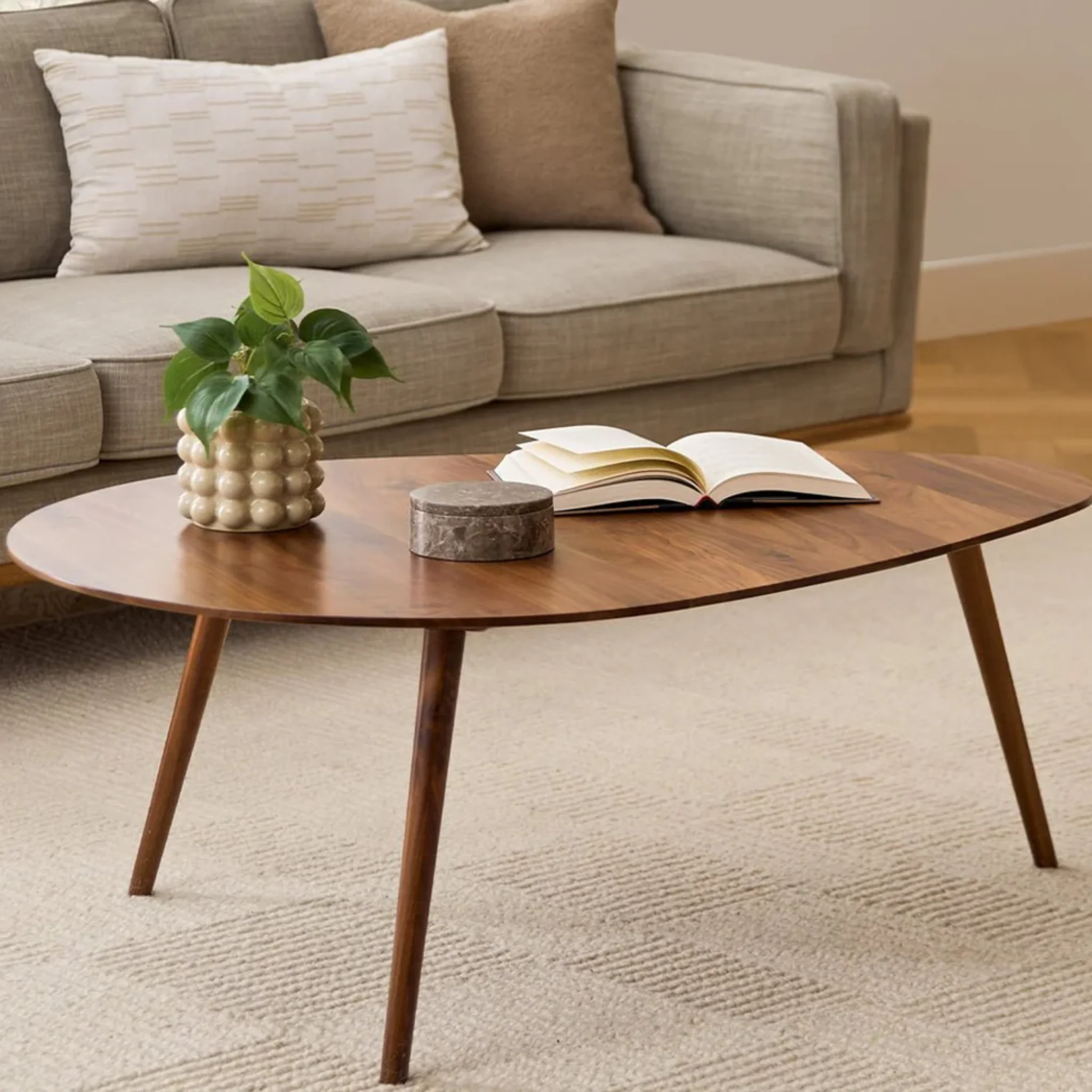 Pearl Solid Wood Triangle Coffee Table
