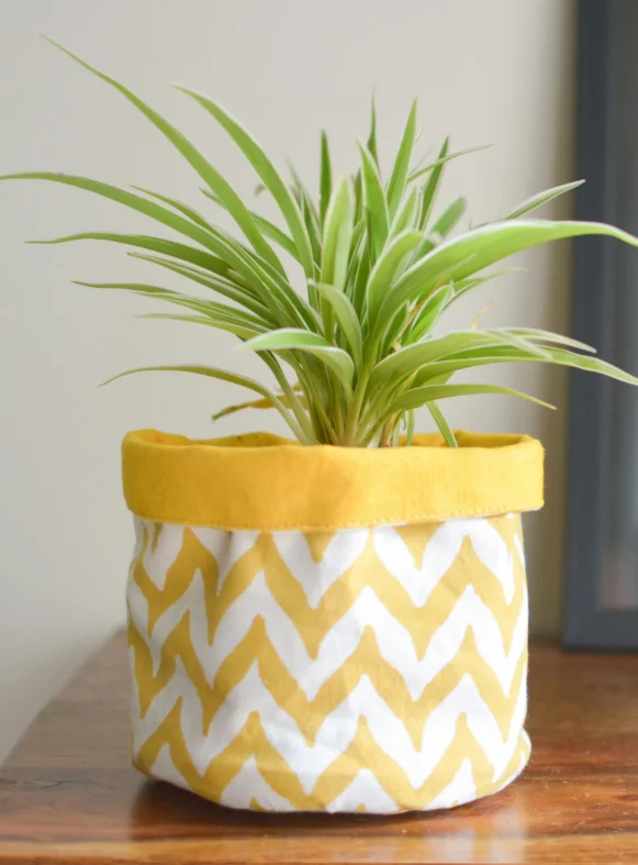 Handprinted Chevron Basket