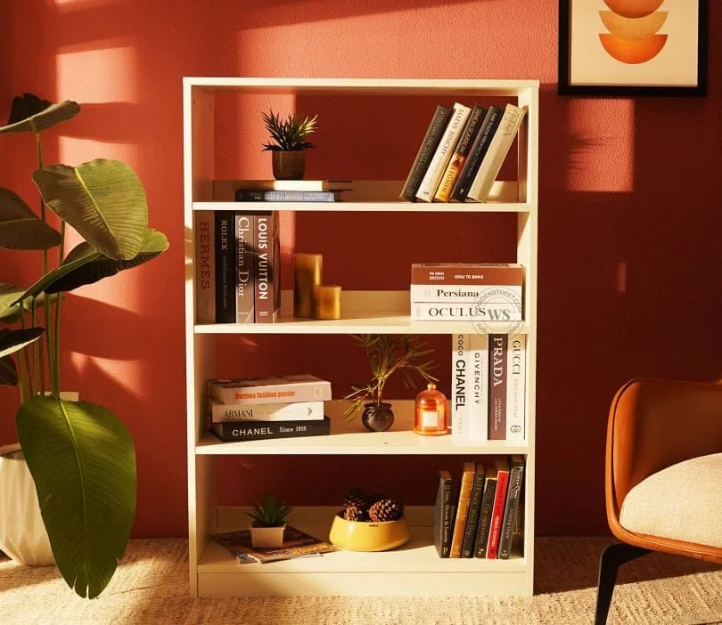 Astra Open Bookshelf (Frosty White Finish)