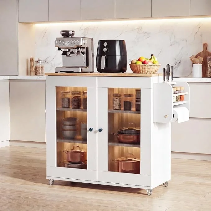 Kitchen Island Storage Cabinet with Wheels
