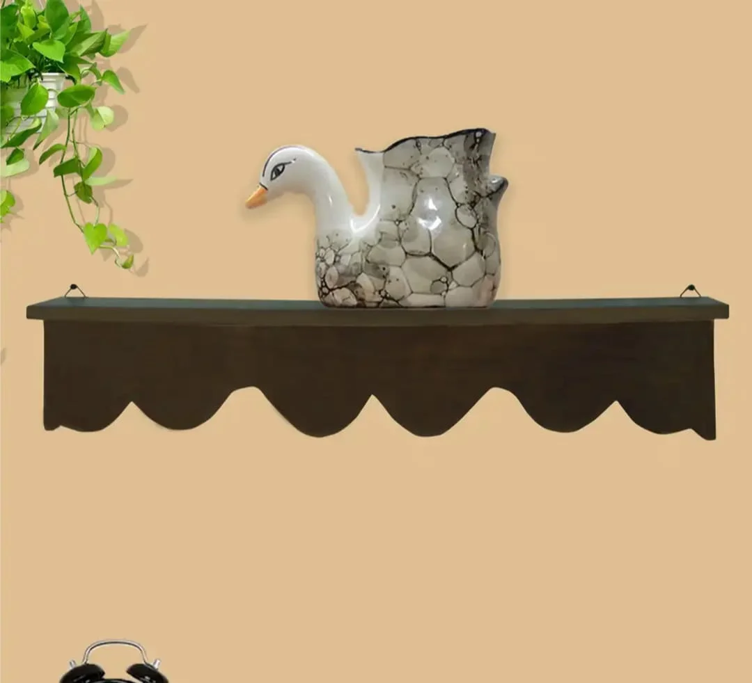 Brown Wooden Wall Shelf