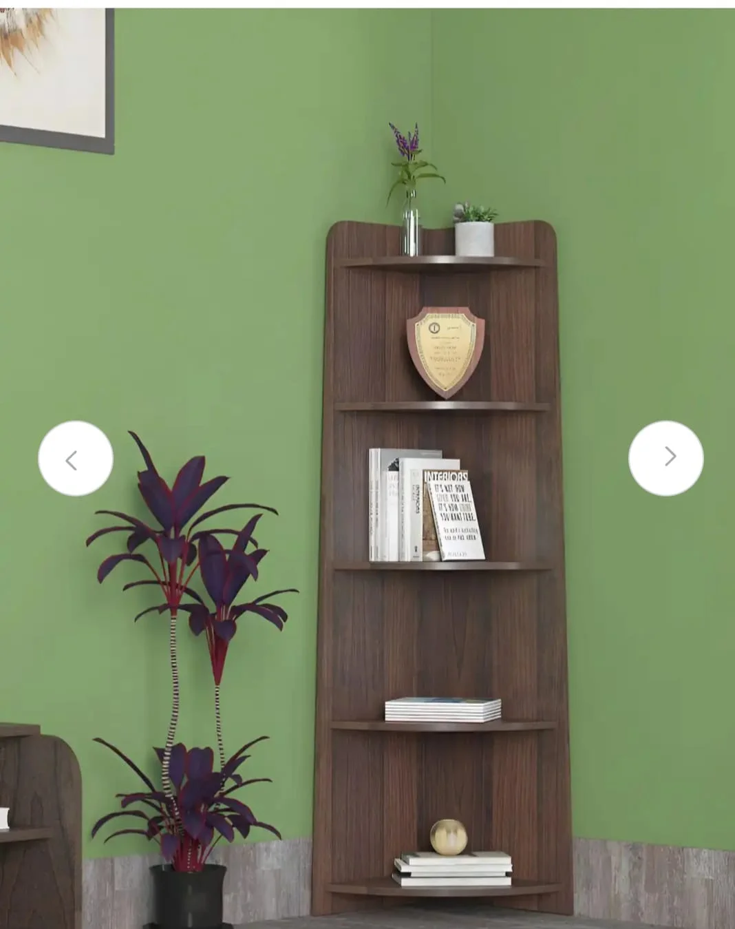 Brown Engineered Wood Book Shelf
