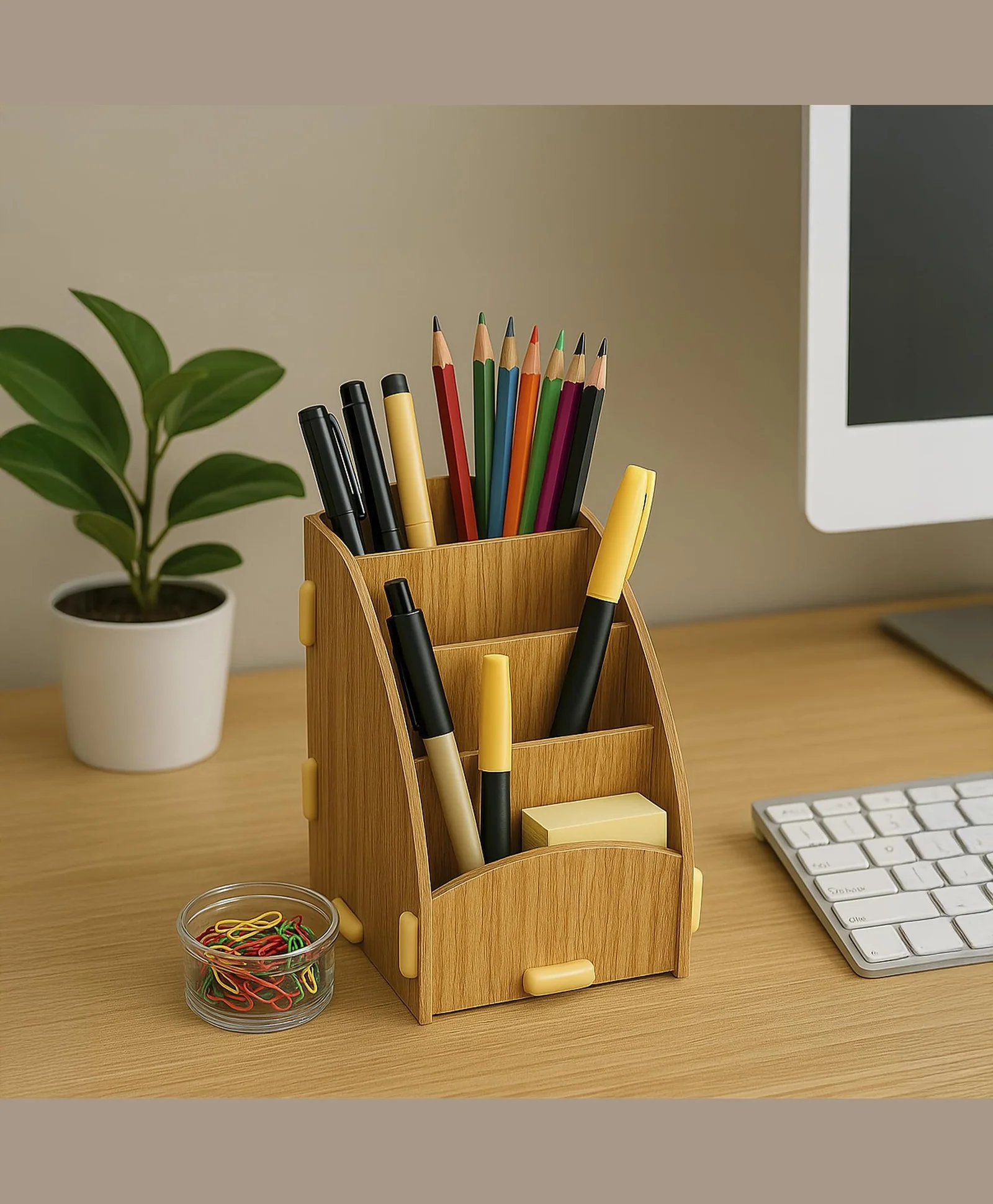 The Better Home 4 Compartment Pen Stand for Office