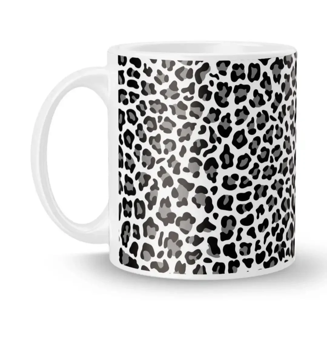 White And Black Animal Printed Ceramic Glossy Mug